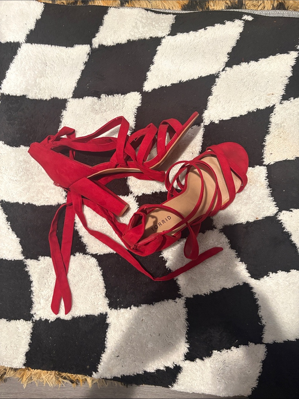 torrid Red Strappy Lace-Up Heeled Sandals